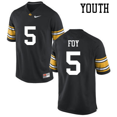 Youth #5 Javon Foy Iowa Hawkeyes College Football Jerseys Sale-Black - Click Image to Close